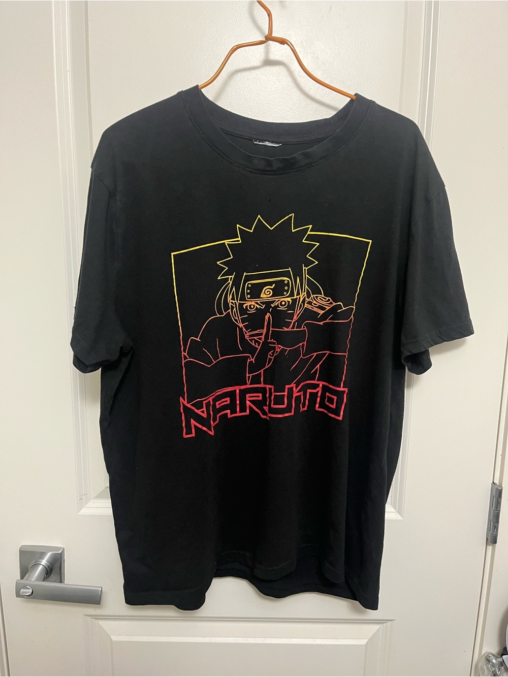 Black Naruto Graphic Tee - Anime Short Sleeve Shirt
